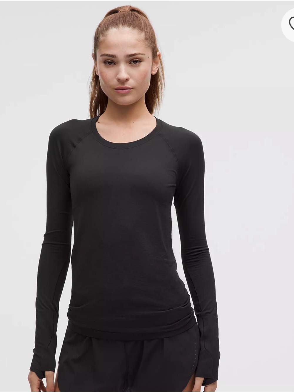 lululemon athletica Black Long-Sleeve Crew Neck Tee